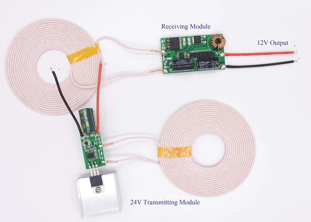 Alt view image 2 of 6 - 12V 3A High Power Wireless Charging Coil Modules - Long Distance Inductive Transmitter & Receiver Coil Power Supply Module