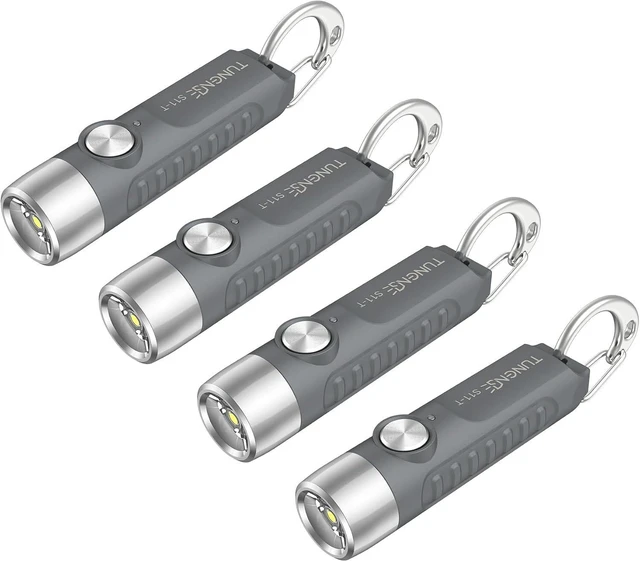 Main image of S11-T Rechargeable Keychain Flashlight (4-PCS) 500 High Lumens EDC Mini with Magnet, LED Pocket Light for Outdoor, Camping & Hiking