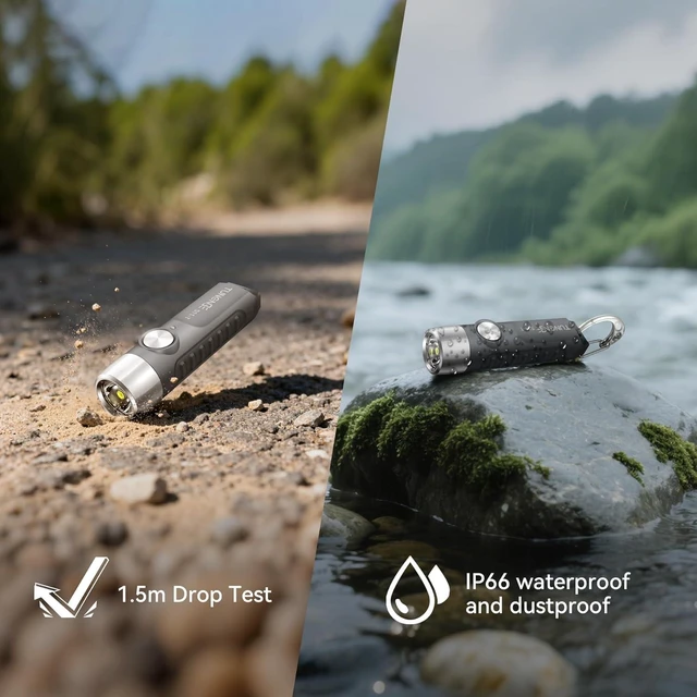 Alt view image 7 of 7 - S11-T Rechargeable Keychain Flashlight (4-PCS) 500 High Lumens EDC Mini with Magnet, LED Pocket Light for Outdoor, Camping & Hiking