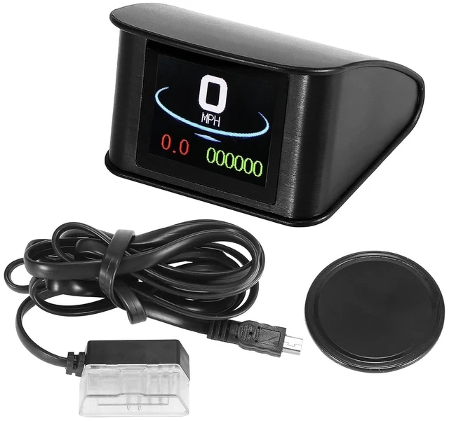 Main image of 2.2-Inch Mini HUD Head Up Display Car Dashboard Digital Speedometer, Multifunction Data Display & Error Alarm, TFT LCD with OBDII EUOBD