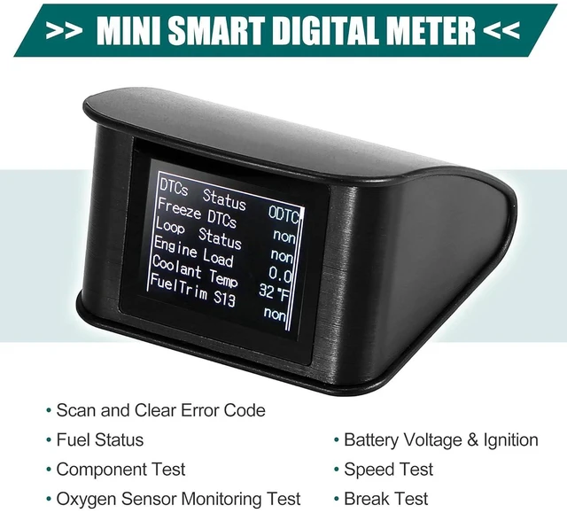 Alt view image 3 of 7 - 2.2-Inch Mini HUD Head Up Display Car Dashboard Digital Speedometer, Multifunction Data Display & Error Alarm, TFT LCD with OBDII EUOBD