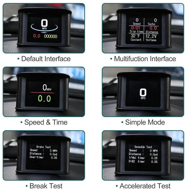 Alt view image 4 of 7 - 2.2-Inch Mini HUD Head Up Display Car Dashboard Digital Speedometer, Multifunction Data Display & Error Alarm, TFT LCD with OBDII EUOBD