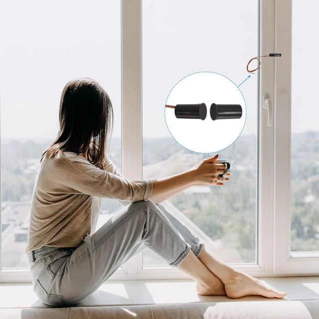 Alt view image 4 of 5 - Magnetic Reed Switch 10 Pack, NO NC Ring Alarm Contact Sensor, Wired Recessed Door & Window Contact Switch for Alarm System, Brown