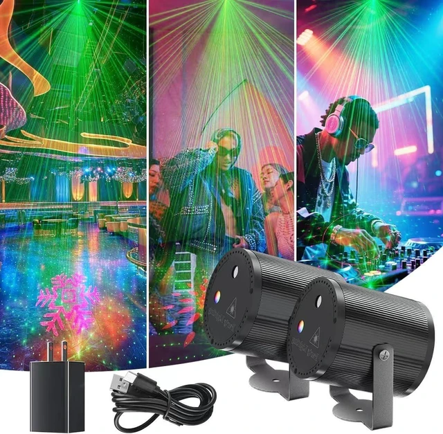 Main image of 2 Pack Mini Cylinder DJ LED Party Light Sound Activated ABS Strobe Stage Lighting for New Years/Club/Bar/Birthday/KTV/Home Decor