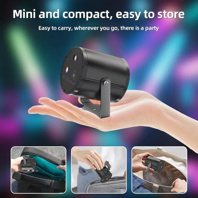 Alt view image 6 of 7 - 2 Pack Mini Cylinder DJ LED Party Light Sound Activated ABS Strobe Stage Lighting for New Years/Club/Bar/Birthday/KTV/Home Decor