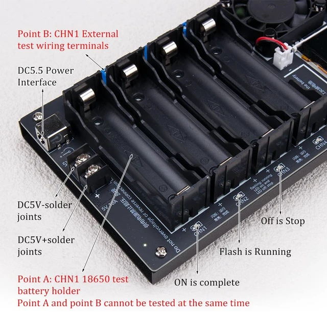 Alt view image 2 of 7 - 1 Pcs Type-C 8-Channel 18650 Lithium Battery Capacity Tester mAh/mWh Digital Detector Module with Internal Resistance Test, Auto Charge/Discharge
