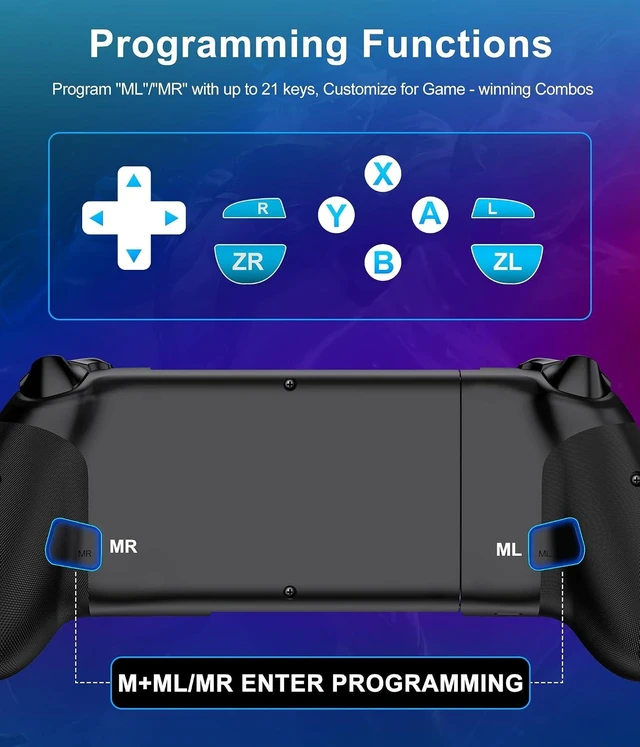 Alt view image 7 of 7 - Wireless Mobile Gaming Controller for iPhone/Android with Hall Joysticks/Triggers Supports Phone Case for Xbox Game Pass, Steam Link & More (Black)