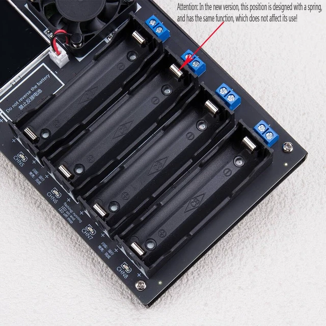Alt view image 7 of 7 - 1 Pcs Type-C 8-Channel 18650 Lithium Battery Capacity Tester mAh/mWh Digital Detector Module with Internal Resistance Test, Auto Charge/Discharge