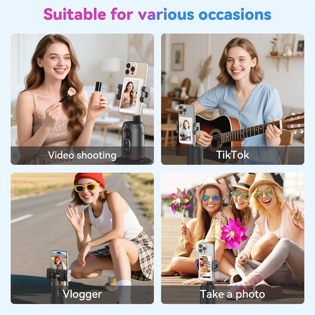 Alt view image 5 of 7 - Vlog Selfie Monitor Screen Pro with Built-in Speaker & 360° Auto Face Tracking Tripod, Magnetic 4K 60fps Vlogging Kit for iPhone/Android