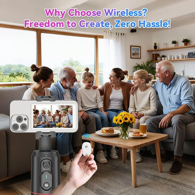 Alt view image 7 of 7 - Vlog Selfie Monitor Screen Pro with Built-in Speaker & 360° Auto Face Tracking Tripod, Magnetic 4K 60fps Vlogging Kit for iPhone/Android
