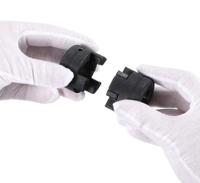 Alt view image 5 of 5 - 2 Pcs L075 Flexible 3-Piece L-Jaw Coupling Set 3/4" to 3/4" Coupler & Buna-N NBR Rubber Spider for Log Splitter & Hybrid Equipment