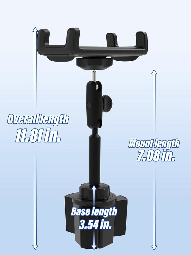 Alt view image 6 of 6 - Metal-Arm Cup Holder Car Tablet Mount 4.7-13" iPad & Phone, 720° Rotation, Adjustable Arm, Fits iPad Pro/Air/Mini, Galaxy Tab, iPhone