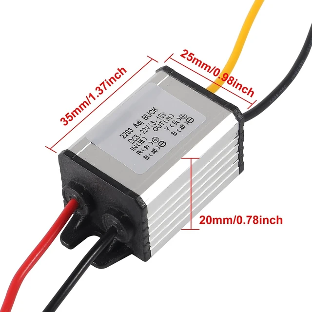Alt view image 3 of 7 - 10PCS DC-DC Buck Power Converter Module, Adjustable Voltage Regulator 8-22V to 3-15V 5V 12V 3A for Car Auto Vehicle Motor