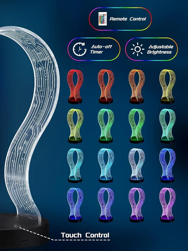 Alt view image 4 of 7 - Light Up Headphone Stand with 16 Color Lights PCB Pattern Acrylic Headset Stand with 1 USB & 1 Type-C Port, Gift for Gamers, DJ & Music Lovers