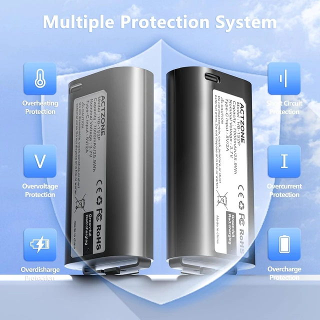 Alt view image 4 of 5 - 2 Pack Upgraded 7000mAh Rechargeable Batteries Compatible with MyQ Keypad & myQ Camera Garage Battery, Smart Garage Door Opener Backup Batteries