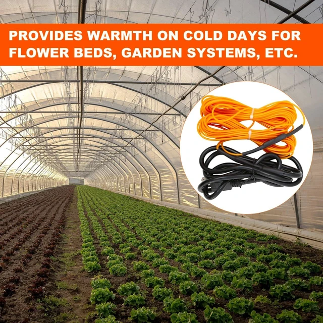 Alt view image 4 of 6 - 49 Ft Electric Soil Heating Cable, Greenhouse Plant Soil Heater Cable to Keep Soil Warm for Garden & Cold Frame