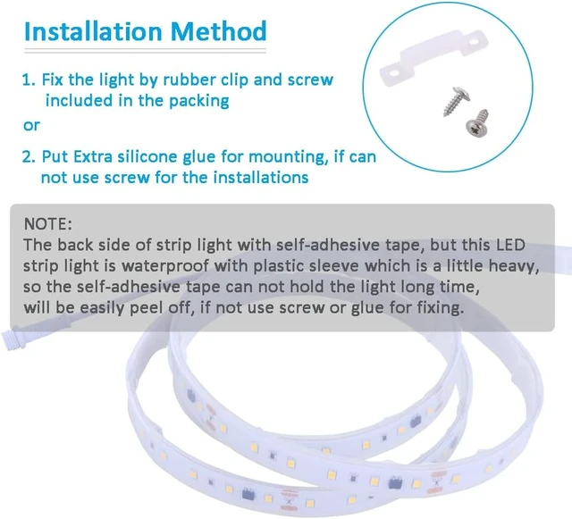 Alt view image 6 of 7 - 120V Dimmable LED Strip Light, 5000K Day White - Dims by Wall Dimmer, No LED Driver Needed, IP65 Waterproof, 16.4FT Flexible Under Cabinet