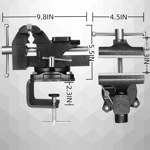 Alt view image 6 of 6 - 4-1/2" Bench Vise for Workbench - 2-in-1 Heavy Duty Multi-Purpose Vice with Soft Jaws & 270° Swivel Base for Woodworking, Welding & DIY
