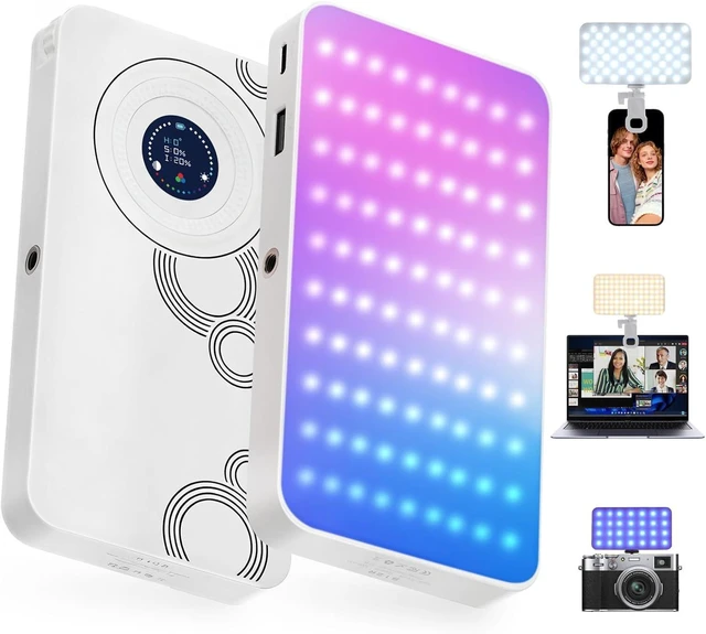 Main image of RGB Video Light - 135 LED Portable Camera Light, 360° Full Color, 2700-7500K CRI 95+, 13 Light Modes for Phone, DSLR Video Recording, Vlog, YouTube Live Streaming