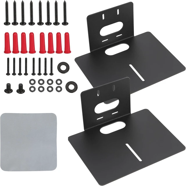 Main image of PTZ Camera Wall Mount Bracket Heavy-Duty Steel Centre-Mount Support, Powder-Coated, 25×20.5×13 cm, Includes Hardware & Cloth (Black, 2-Pack)