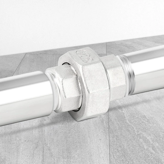 Alt view image 7 of 7 - 2PCS 304 Stainless Steel Cast Pipe Fitting Union 1-1/2" NPT Male x 1-1/2" NPT Female