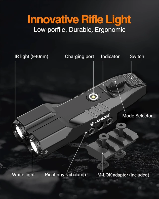 Alt view image 2 of 7 - MLOK/Picatinny Mounted 940nm IR Illuminator 2-in-1 Infrared LED Light