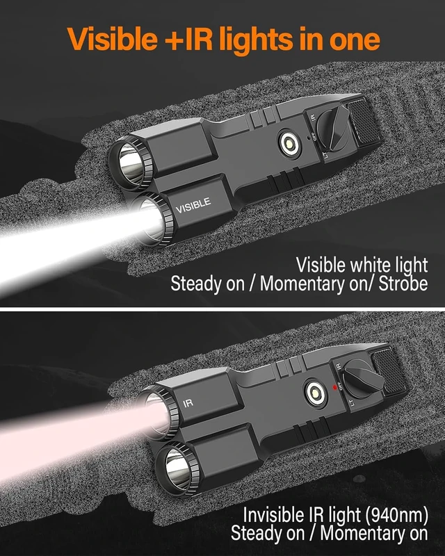 Alt view image 4 of 7 - MLOK/Picatinny Mounted 940nm IR Illuminator 2-in-1 Infrared LED Light