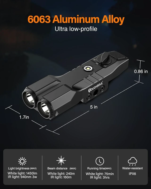 Alt view image 6 of 7 - MLOK/Picatinny Mounted 940nm IR Illuminator 2-in-1 Infrared LED Light
