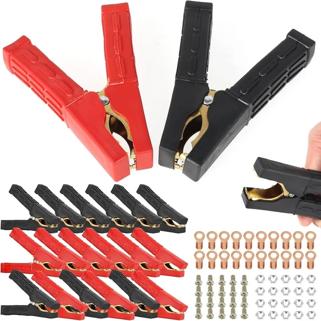 Main image of 20-Pack Jumper Cable Battery Clamps 12V-24V Pure Copper Alligator Clips, 500-1000A Terminal Clamps with Insulated Handles for Car, Truck & Auto