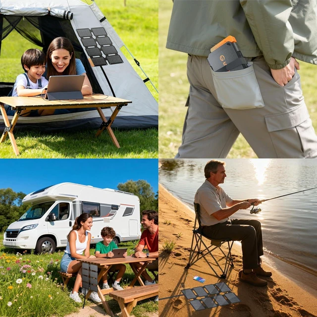 Alt view image 7 of 7 - 25W Ultra-Portable Solar Panel Charger with Quick Charge USB-A & USB-C Ports, Ultra-Lightweight for Emergency Power, Backpacking, Hiking & Camping