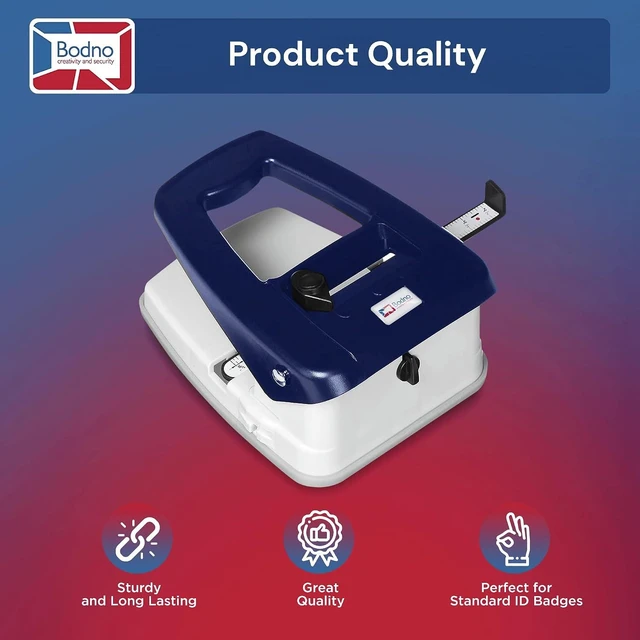 Alt view image 4 of 7 - 3-in-1 ID Badge Slot Punch (Works with All PVC Cards and ID Card Printers) (Blue, 3 in One)