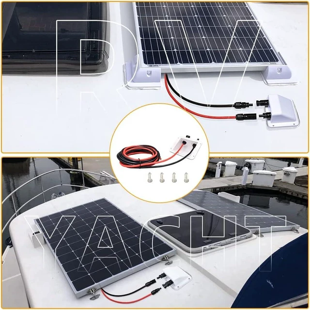 Alt view image 7 of 7 - Solar Cable Entry Gland with 10ft 10AWG Soft Extension Cable & Connector, UV-Resistant Dual Entry Housing for RV, Boat & Camper (3m, White)