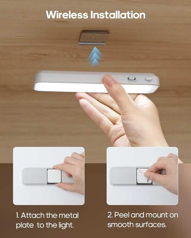 Alt view image 7 of 7 - 6-Pack Wireless Under Cabinet Lighting with Charging Station 6'' LED Rechargeable Motion Sensor Light, 3CCT Dimmable, for Pantry, Bookshelf & Stair