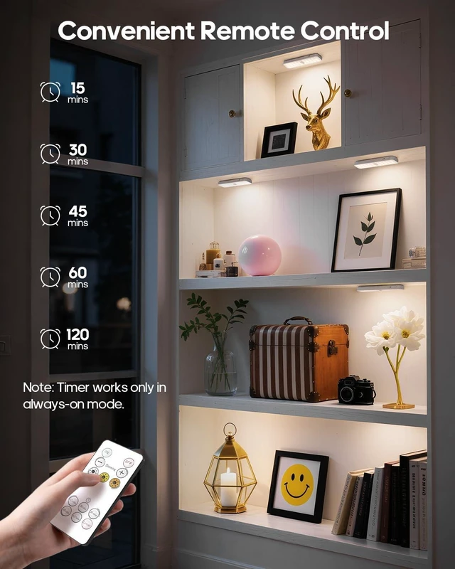 Alt view image 5 of 7 - 6-Pack Wireless Under Cabinet Lighting with Charging Station 6'' LED Rechargeable Motion Sensor Light, 3CCT Dimmable, for Pantry, Bookshelf & Stair