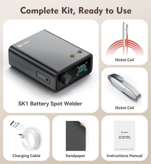 Alt view image 7 of 7 - 11000W Battery Spot Welder with Rotary Knob & 100 Gears 0.1-0.3mm Dual-Pulse, Auto Modes, for Lithium Battery Repair & Welding