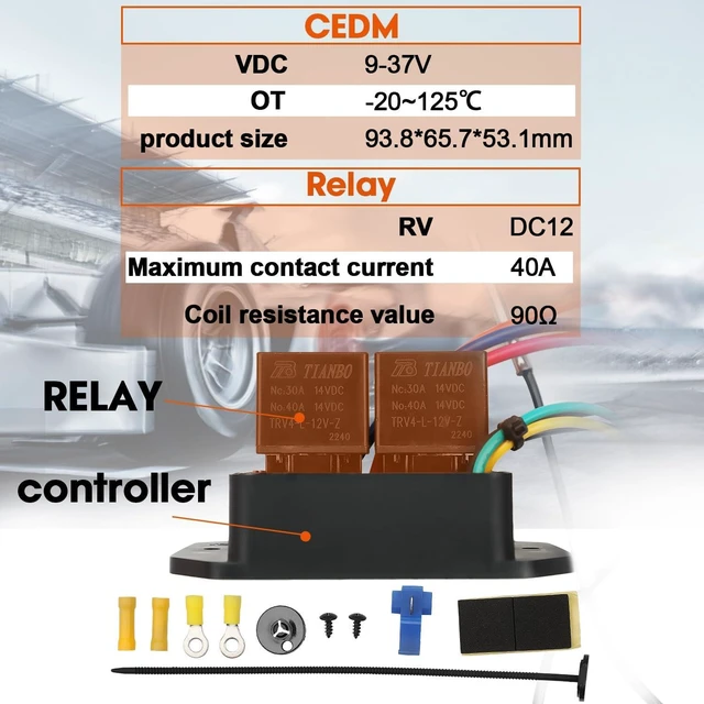 Alt view image 3 of 7 - Digital Radiator Fan Controller Switch for 12V/24V, Adjustable Temperature Range 104 to 230º F, Electric Thermatic Fan Switch Kit (Part #0444)