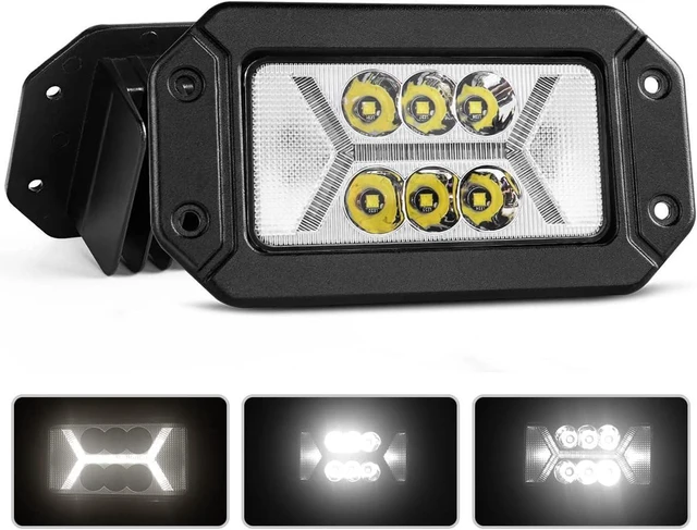 Main image of 6.3-Inch Flush Mount LED Fog Lights with White DRL Combo Beam Off-Road LED Pods for Dodge, Ford Bronco, Trucks, ATV, Golf & Ranger