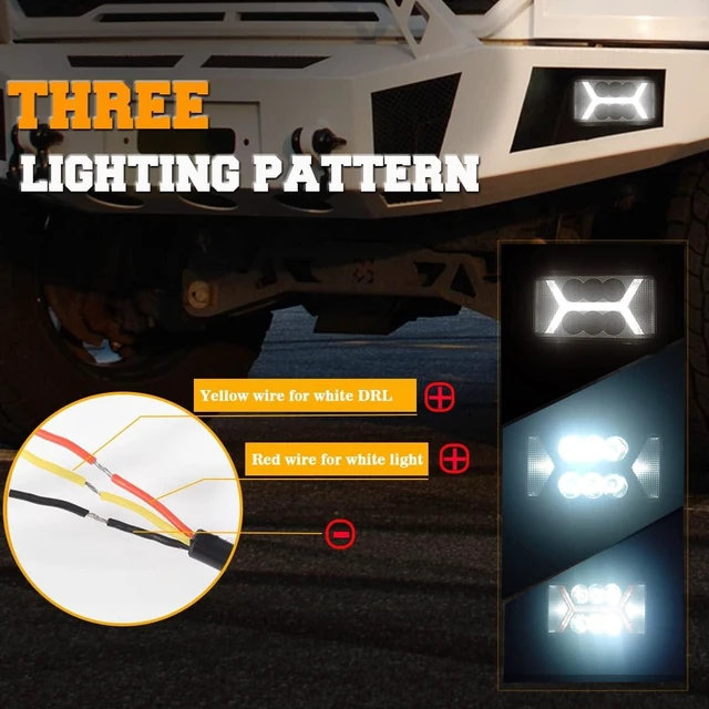 Alt view image 2 of 7 - 6.3-Inch Flush Mount LED Fog Lights with White DRL Combo Beam Off-Road LED Pods for Dodge, Ford Bronco, Trucks, ATV, Golf & Ranger