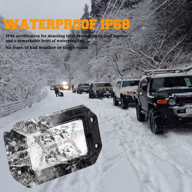 Alt view image 6 of 7 - 6.3-Inch Flush Mount LED Fog Lights with White DRL Combo Beam Off-Road LED Pods for Dodge, Ford Bronco, Trucks, ATV, Golf & Ranger