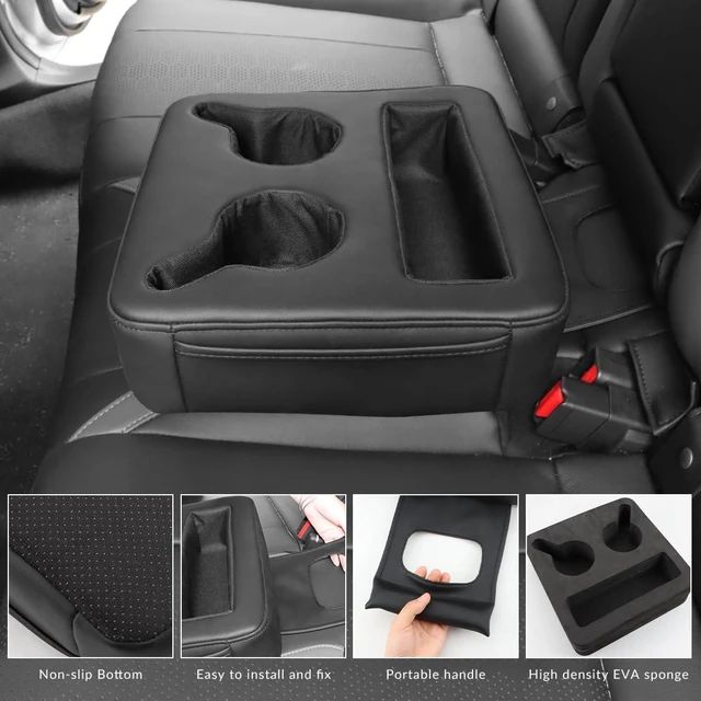 Alt view image 4 of 7 - Backseat Cup Holders for Car & SUV Rear Seat Drinks Holder & Organizer Storage for Car, Couch & Boat, Cup Holder Tray (Black)