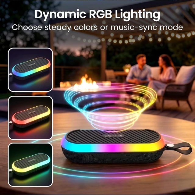 Alt view image 5 of 7 - Magnetic Golf Cart Bluetooth Speaker - 16W Loud Waterproof Portable, Wireless BT5.3 with RGB Light, TWS Pairing for Outdoor, Beach, Golf Gifts for Men
