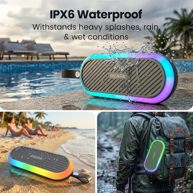 Alt view image 4 of 7 - Magnetic Golf Cart Bluetooth Speaker - 16W Loud Waterproof Portable, Wireless BT5.3 with RGB Light, TWS Pairing for Outdoor, Beach, Golf Gifts for Men