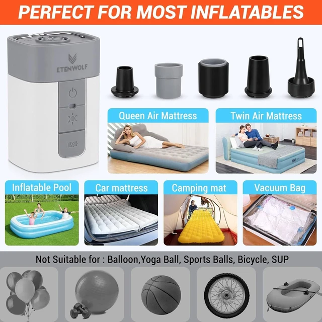 Alt view image 5 of 7 - Air Pump for Inflatables with Camping Light & 10400 mAh Battery