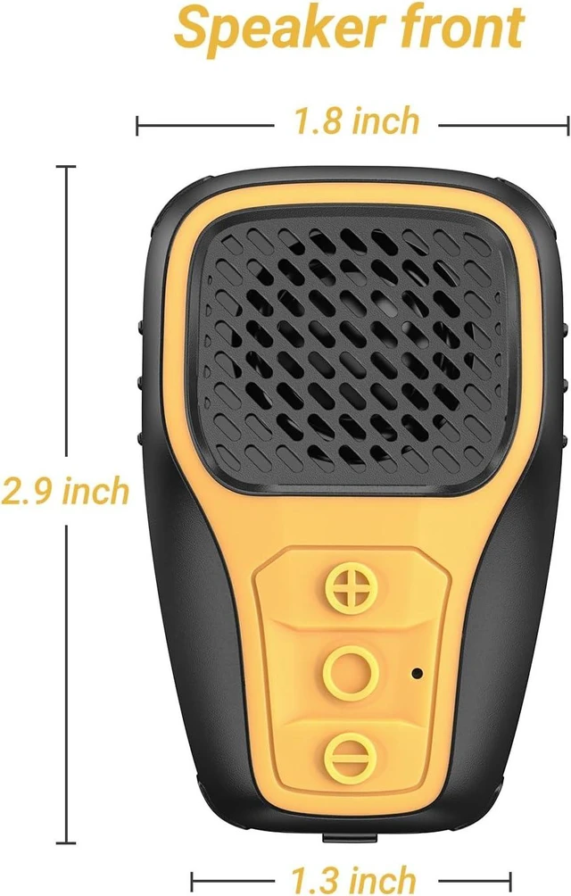 Alt view image 7 of 7 - Clip-On Wearable Bluetooth Speaker IP67 Waterproof, Built-in Mic for Hands-Free Music/Calls, Mini Speaker for Work/Home/Outdoor (Yellow)