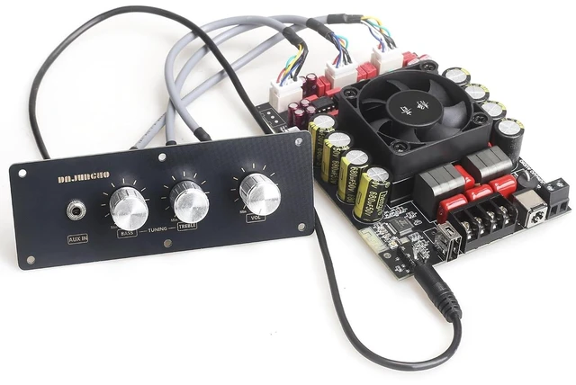 Main image of T220HS-W 2.0-Channel Power Amplifier Board 220W×2 with Treble & Bass, 12V-36V Audio Amplifier Module with Front Panel
