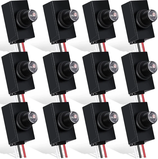 Main image of 12-Pack Dusk-to-Dawn Photocell Sensor for Outdoor Lighting 100-277V Photoelectric Switch, Electric Eye Photo Control for Lamp Post & Outdoor Bulbs