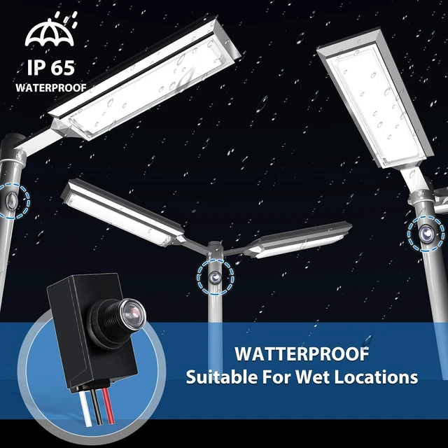 Alt view image 3 of 7 - 12-Pack Dusk-to-Dawn Photocell Sensor for Outdoor Lighting 100-277V Photoelectric Switch, Electric Eye Photo Control for Lamp Post & Outdoor Bulbs