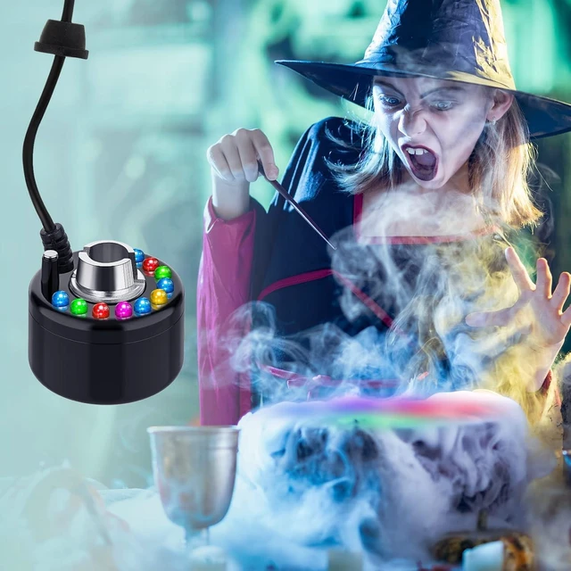 Alt view image 5 of 7 - 6 Pcs Ultrasonic Mist Maker Fogger with Color Change LED Water Fountain Pond Fog Machine for Home Room Office Outdoor Holiday (Black, Plastic)