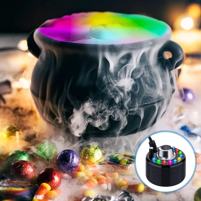 Alt view image 6 of 7 - 6 Pcs Ultrasonic Mist Maker Fogger with Color Change LED Water Fountain Pond Fog Machine for Home Room Office Outdoor Holiday (Black, Plastic)