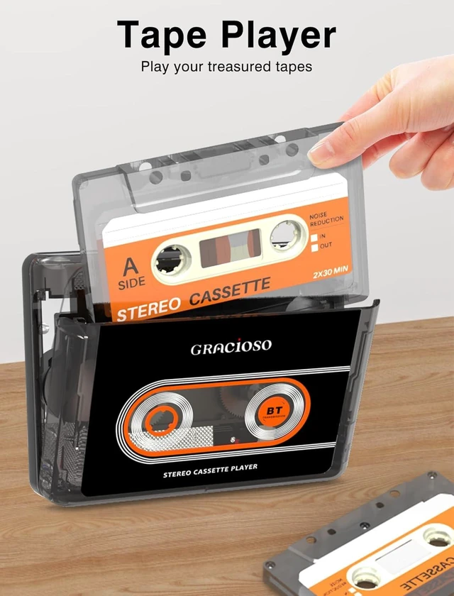Alt view image 7 of 7 - Compact Bluetooth Cassette Tape Player with 1100mAH Rechargeable Battery Vintage Player with Earphone & Back Clip, Portable for Home & Park